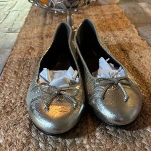 Tory Burch Metallic Gold Flats